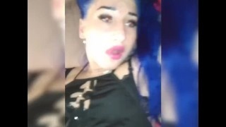 Bimbo fucked in latex leggins and sexy fishnet
