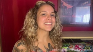 Chatty Bimbo gets Cum on her Ahegao Face