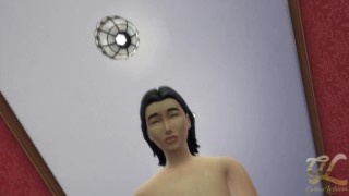 Sensual Massage with Huge Plastic Cock and Lesbian Sex at the End (POV) - Golden Lesbians